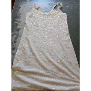 Alice+Olivia white sequins sleeveless tank dress